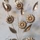 Applique murale fleurs metal doré