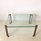 Glass and brass coffee table by Peter Ghyczy, 1970