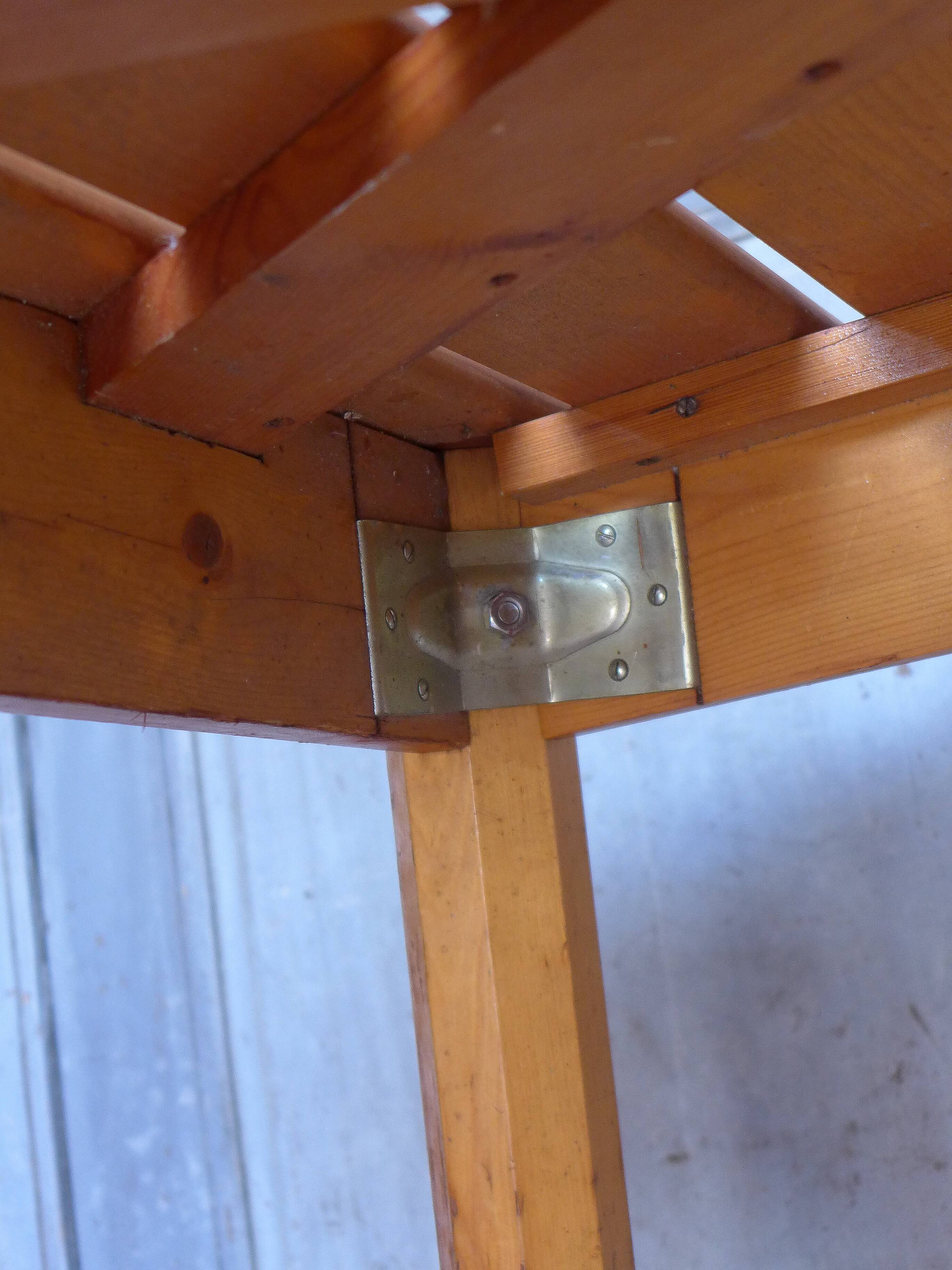 Vintage round pine table, slatted pine table, vintage table, pine furniture