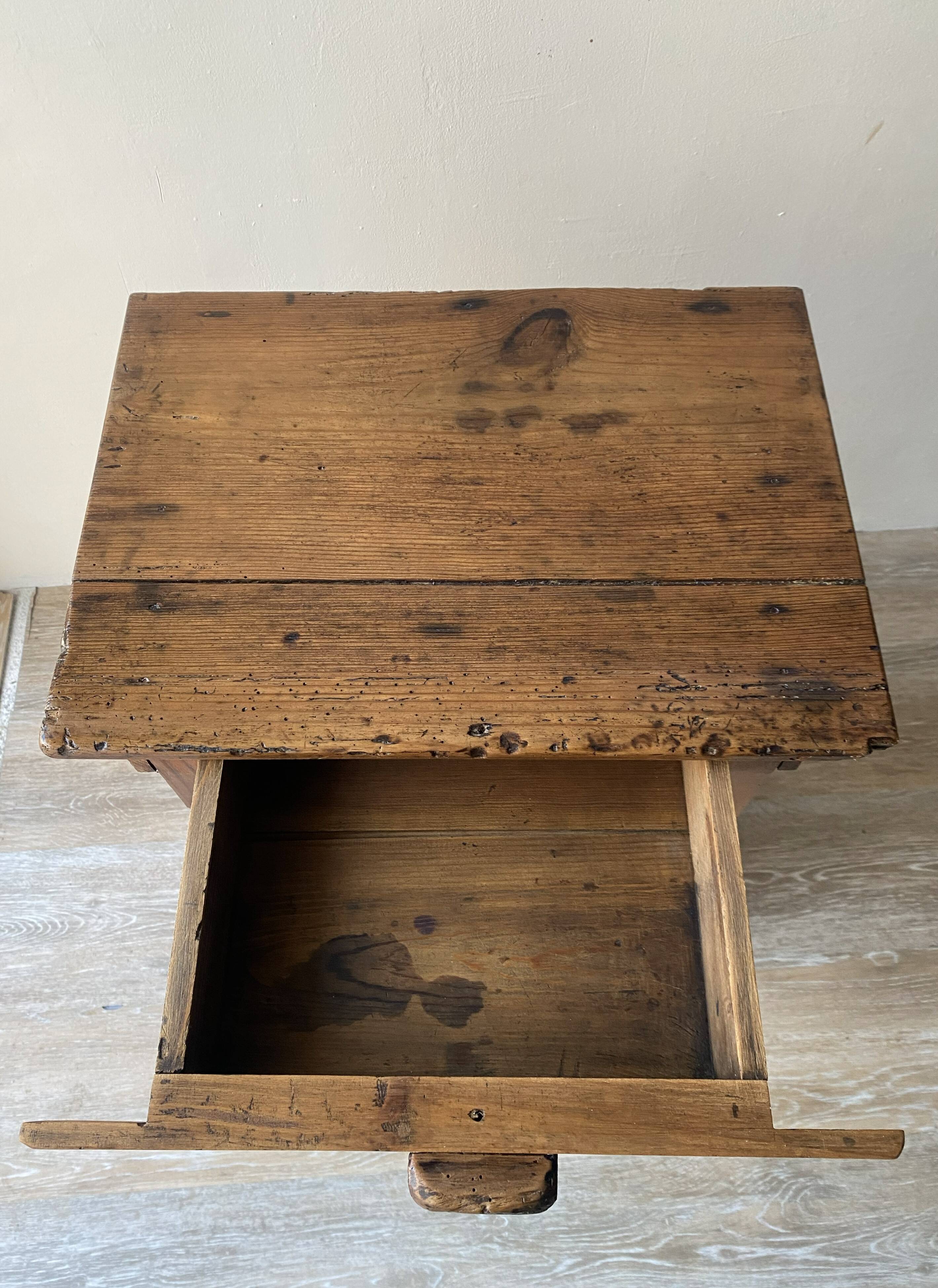 Rustic antique bedside table - peasant piece