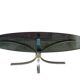 Oval smoked glass coffee table from the 70s