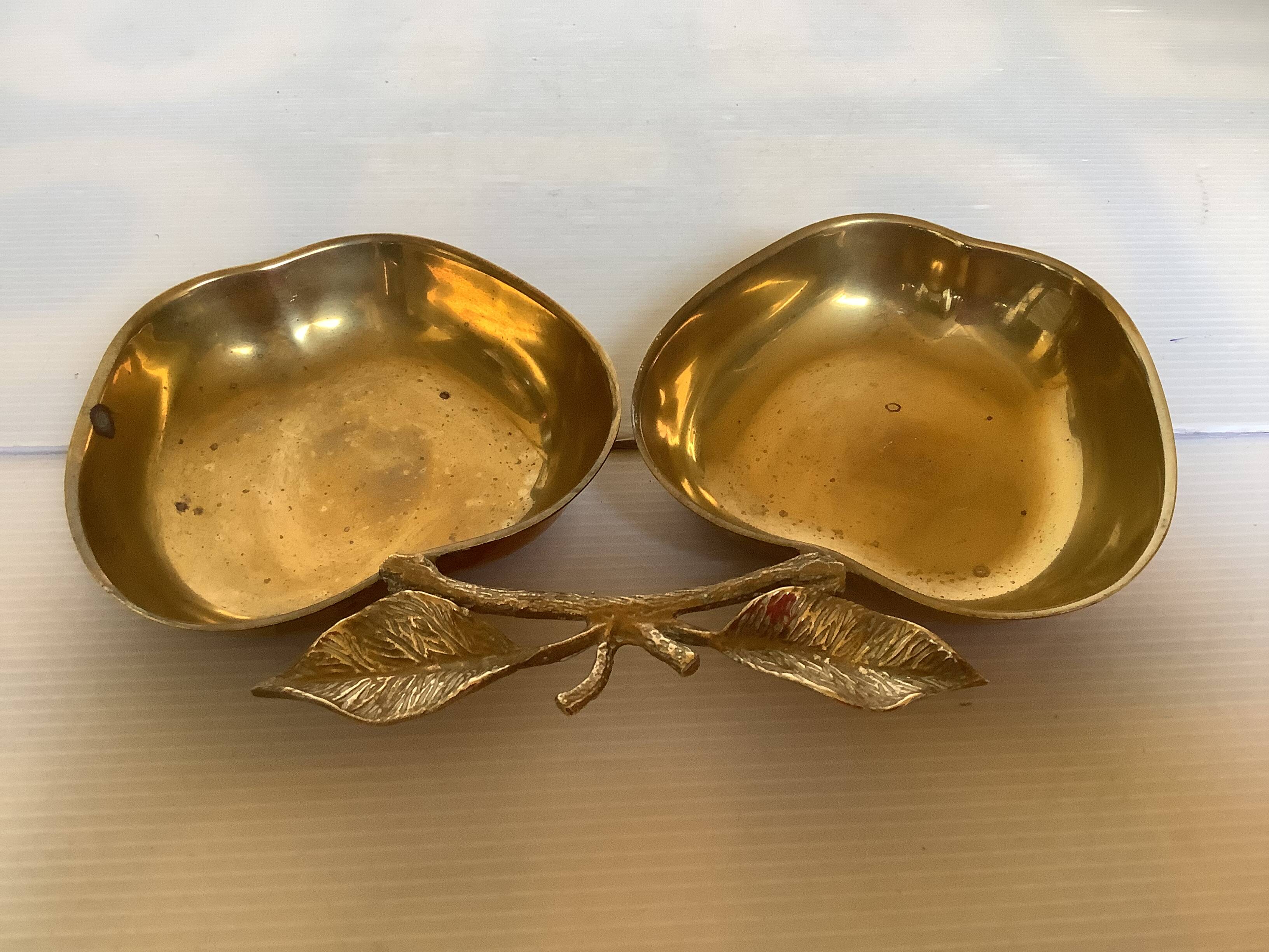 Double brass apple tray