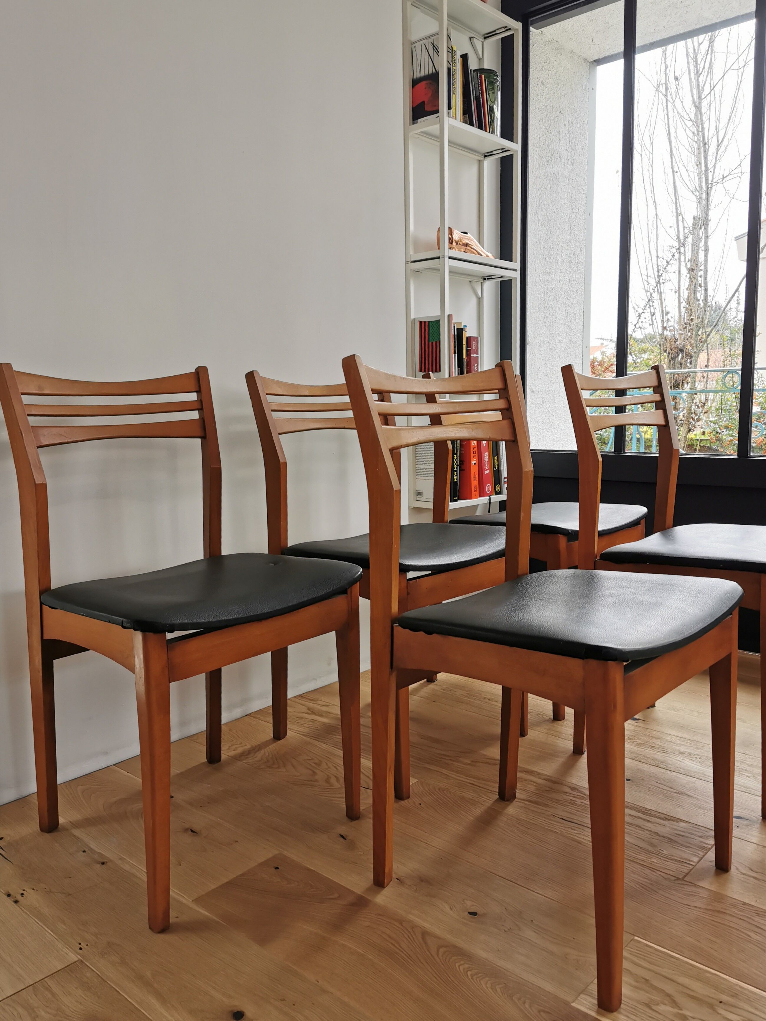 Set 5 vintage Scandinavian chairs