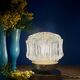 Vintage globe table lamp in moulded glass