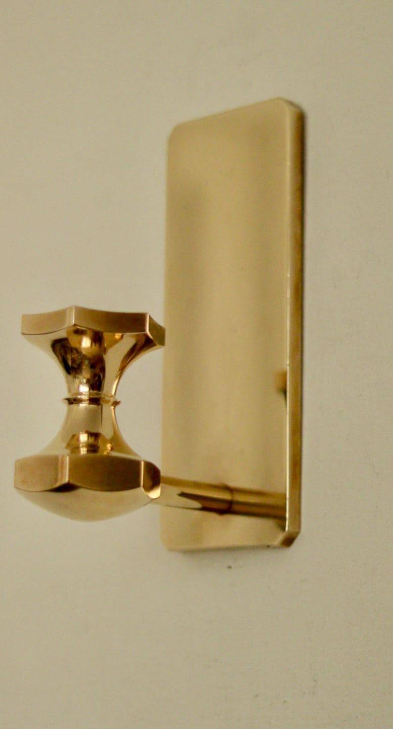 1988, single mid-century Swedish brass sconce by Gusum