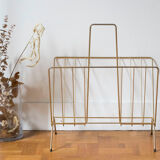 Vintage magazine holder in gold metal