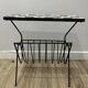 Table d'appoint, porte-revue en carreaux en céramique et fer N. Teplow, années 1950