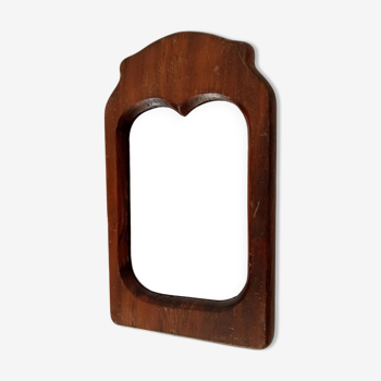 Petit miroir vintage bois forme libre  30*18 cm