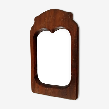 Small vintage free-form wooden mirror 30*18 cm