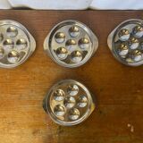 Set of 4 Snail Plates GUY DEGRENNE Stainless Steel Made in France Servic