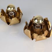 Pair of floral gilt metal wall sconces, Hans Kögl, 1970s
