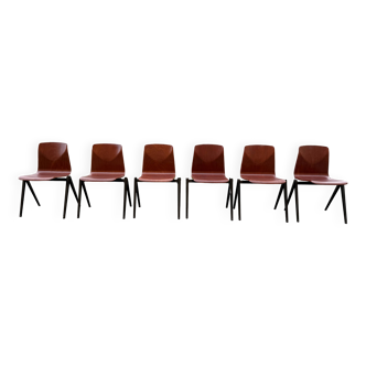 Lot de 6 chaises Galvanitas Thur - Op -Seat model S22, années 60