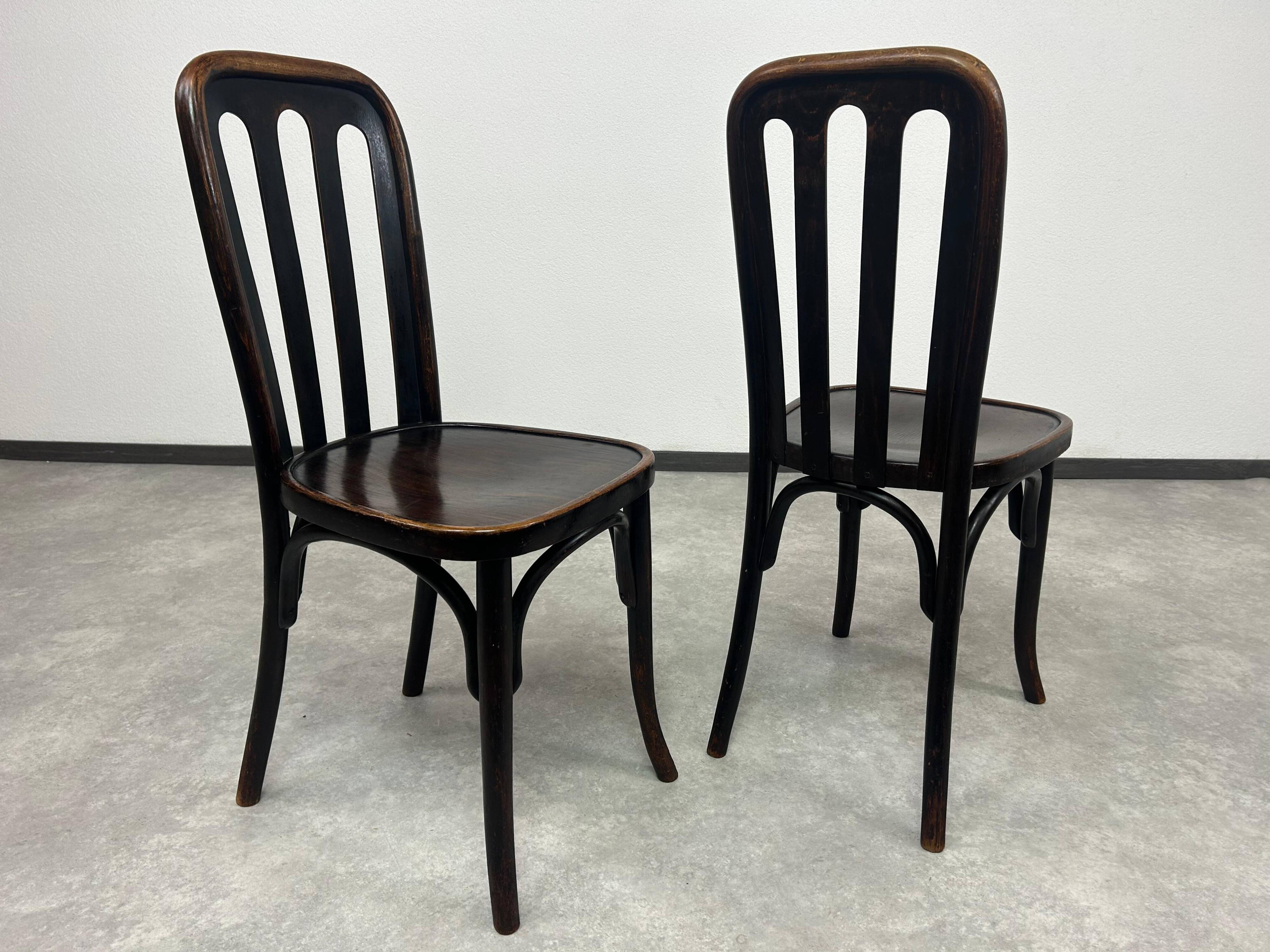Dining chairs Secession No. 413 by Josef Hoffmann for Thonet