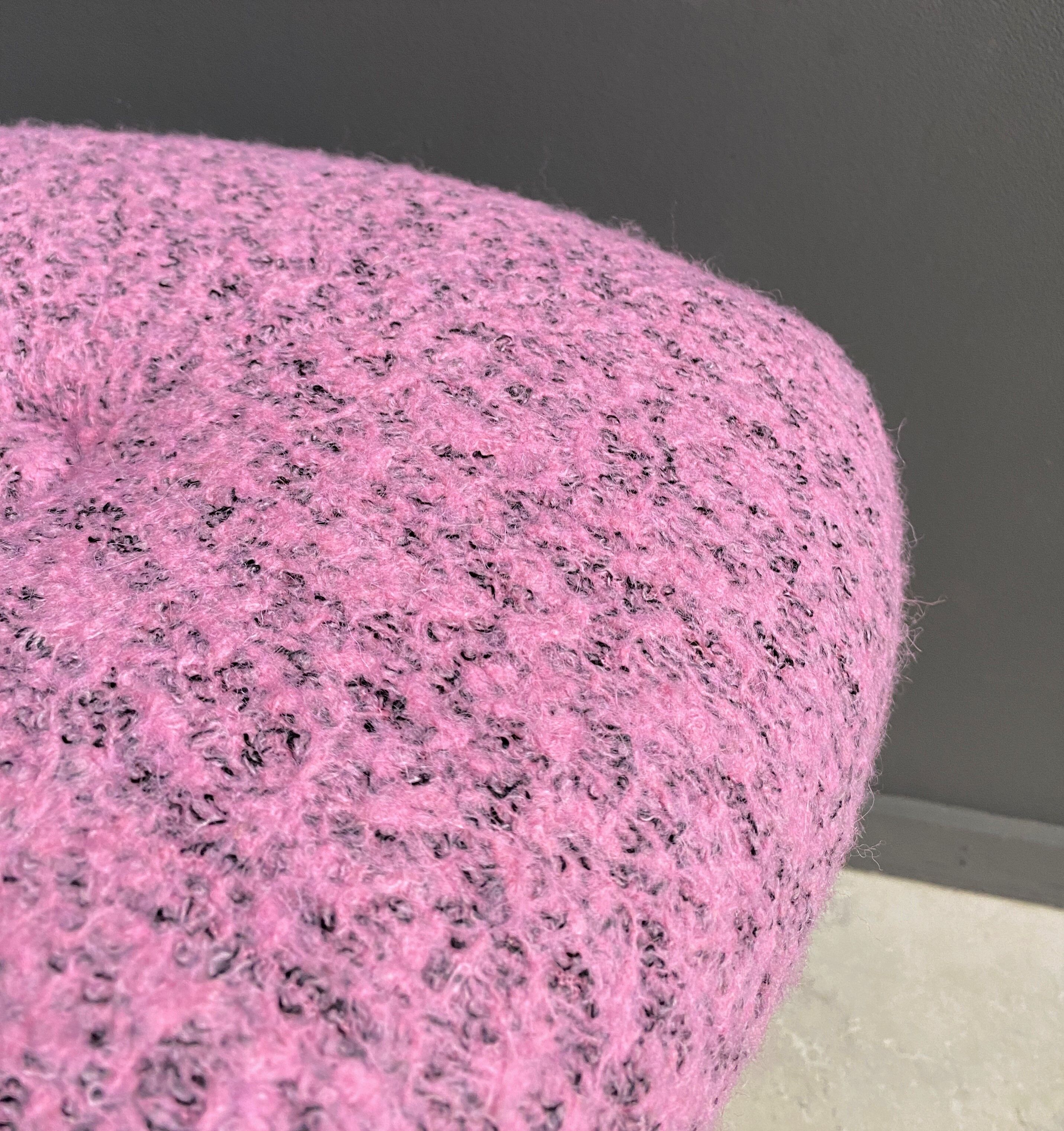 Pink foot stool triangle shape 1960s