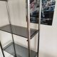 Étagère Bauhaus en métal chromé et verre fumé, années 70