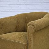 1950s, Danish relax armchair, light green furniture wool, oak wood.