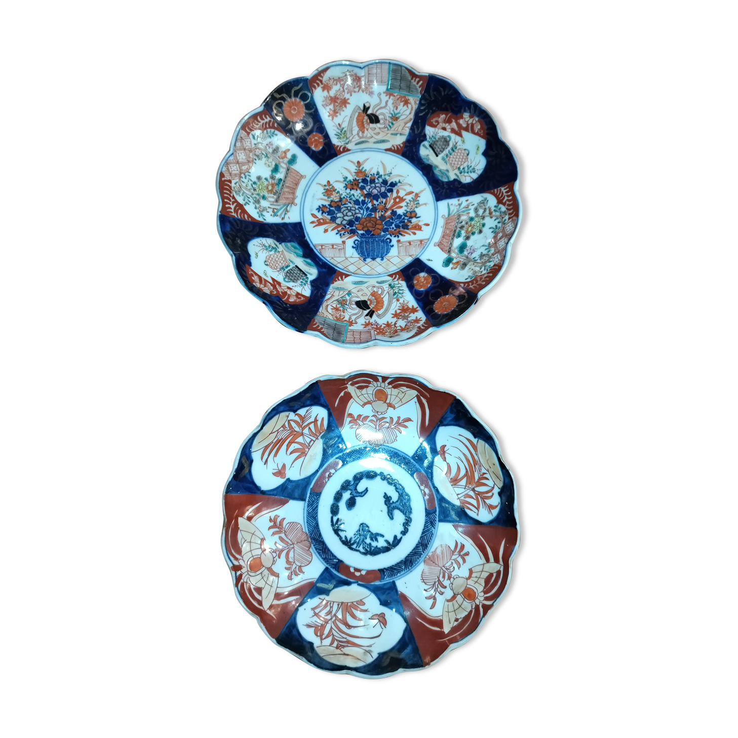 2 plates porcelain Imari nineteenth century 19th century