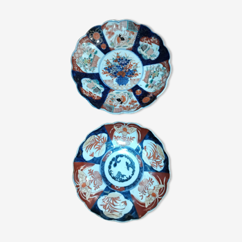 2 plates porcelain Imari nineteenth century 19th century