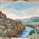 Oil painting on canvas castle signed vintage
