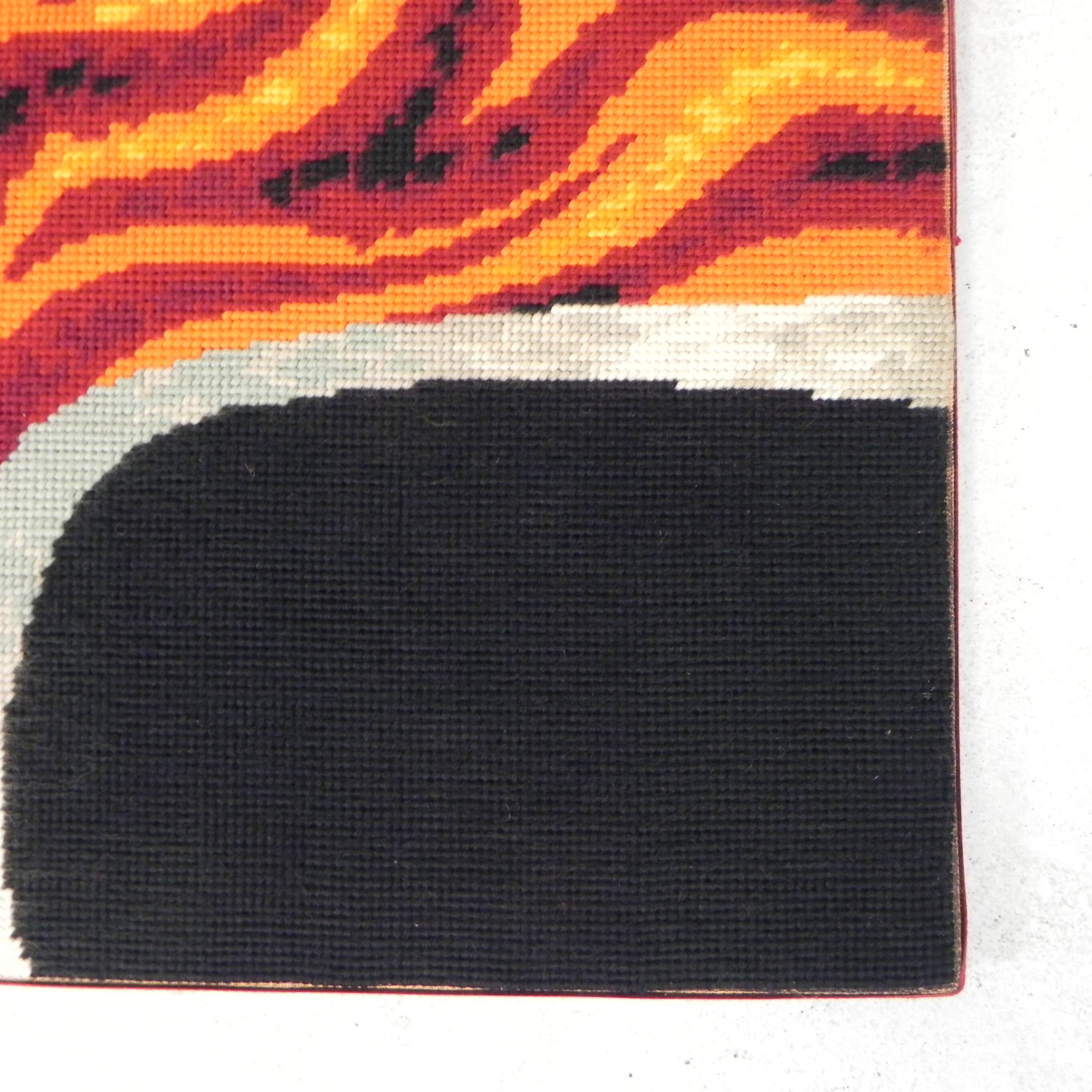 Vintage wall hanging, tapestry Fire 76 x 135 cm, 70s