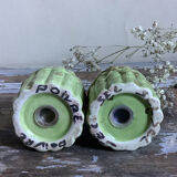 Duo salière et poivrière en barbotine