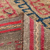 3x9 red & blue herki vintage runner rug 92x286cm