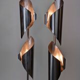 Pair of Space Age Stainless Steel Street Lights - 70s