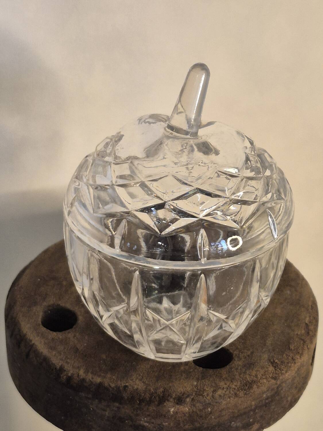 Vintage crystal apple candy box