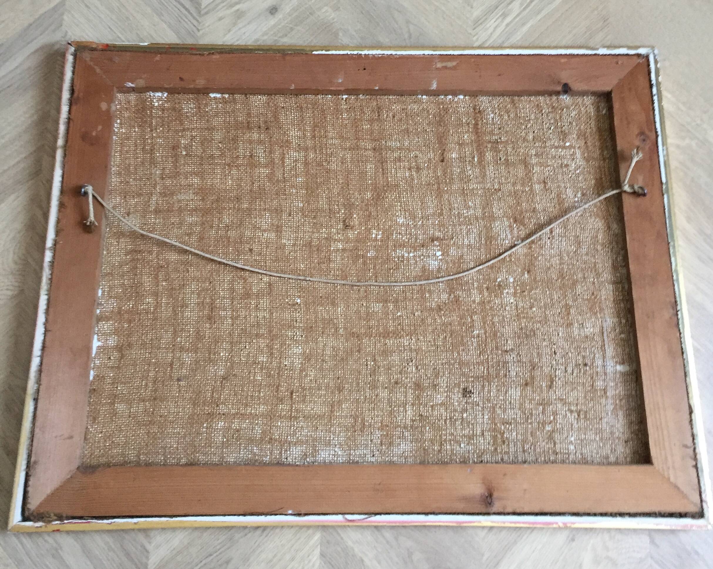 Oil painting on canvas Normande R.Oswald 1960 gilded wooden frame