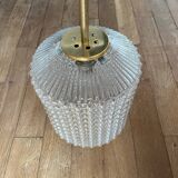 Vintage pendant light in chiseled glass from the 70s