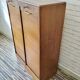 Renovated 1977 oak filing cabinet with double curtain