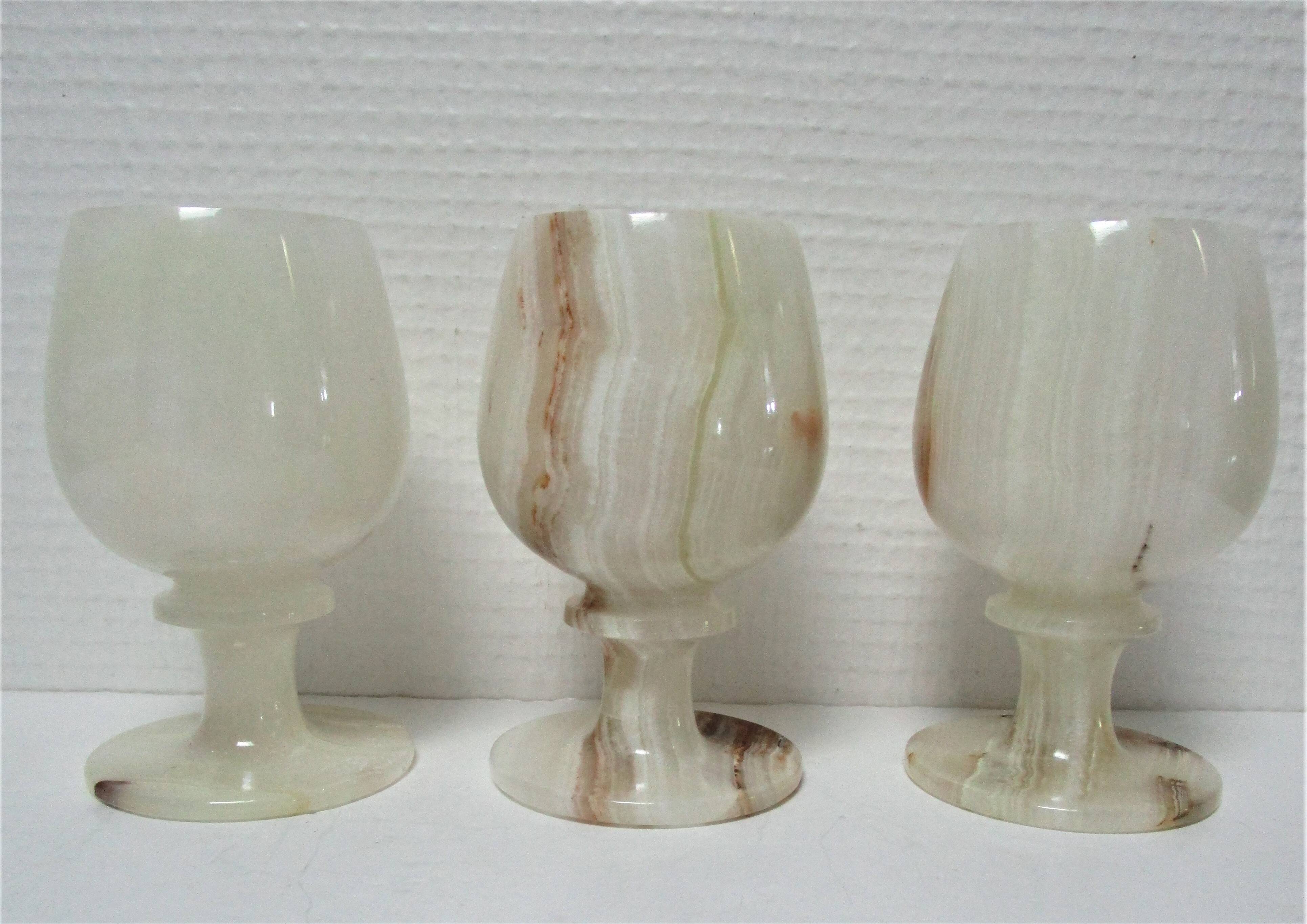 Three onyx candlesticks from the 70s