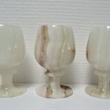 Three onyx candlesticks from the 70s