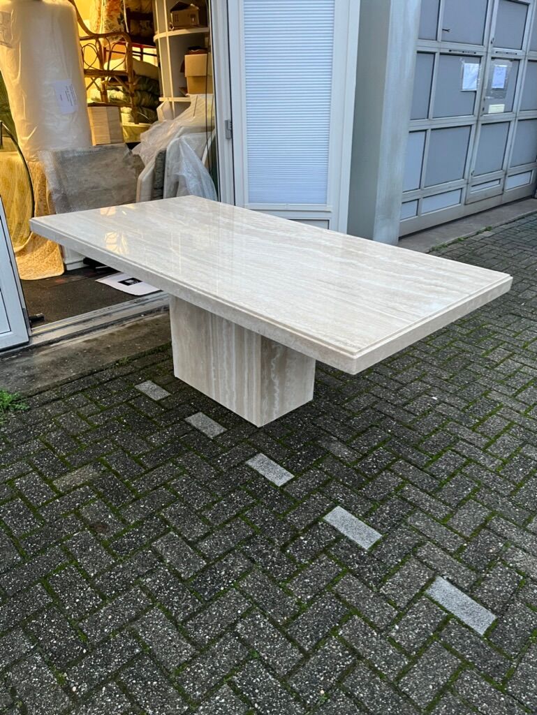 Vintage travertine dining table