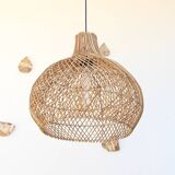 Rattan Pendant Light,46cm Natural Wicker Light,Ceiling Light,Boho Pendant Light