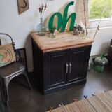 Buffet Noir et Bois Ancien