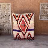Moroccan Boucherouite rug white - 113 x 145 cm