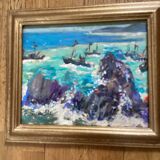 Oil painting on canvas / cardboard signed dimensions: height -37cm - width -43