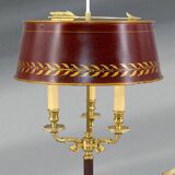 Lampe Bouillotte Bronze Style Empire Abat-jour & Pied laqué Bordeaux