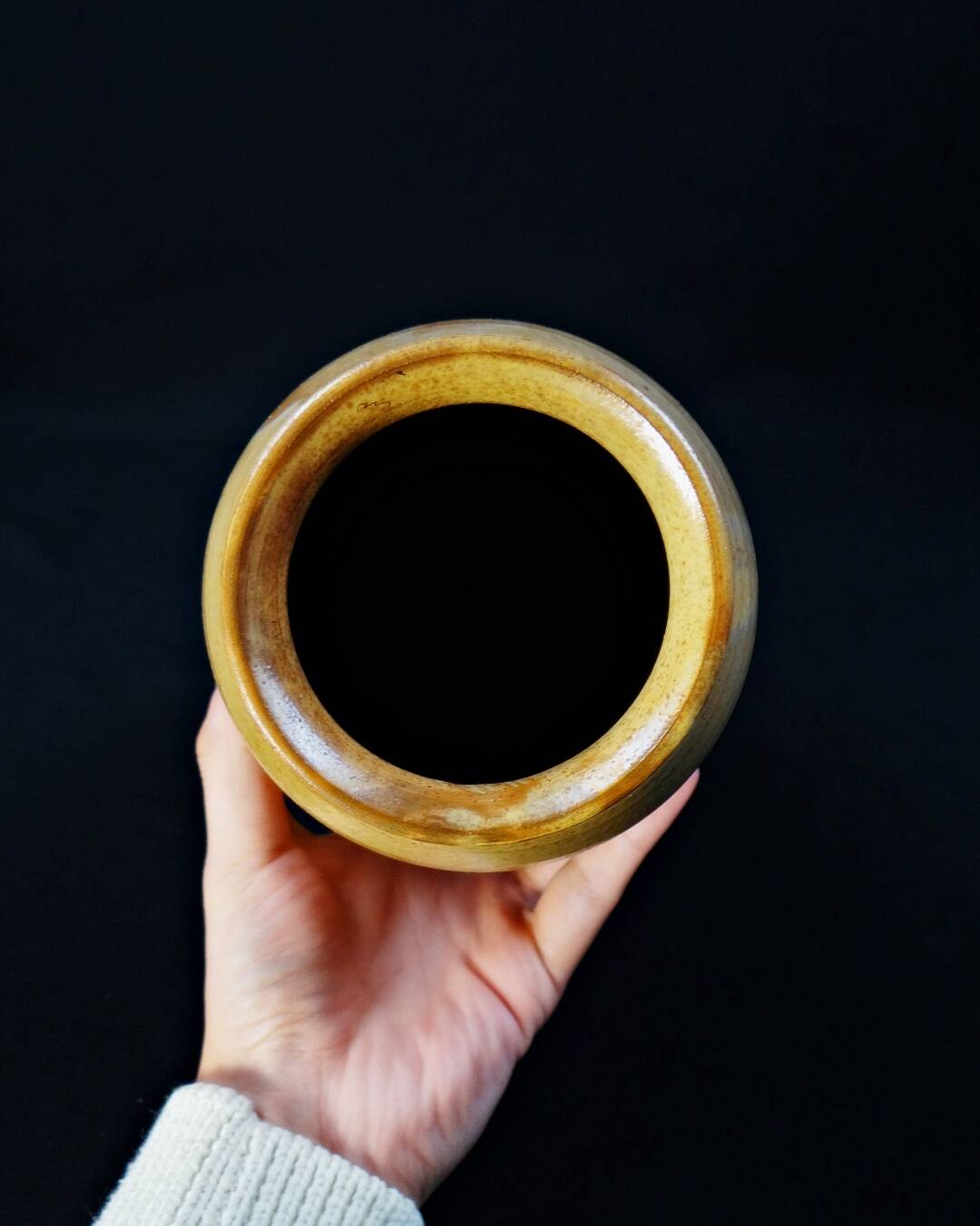 Stoneware Herbarium Vase signed Poteries Dequeker Saint-Georges-la-Pouge, Creuse