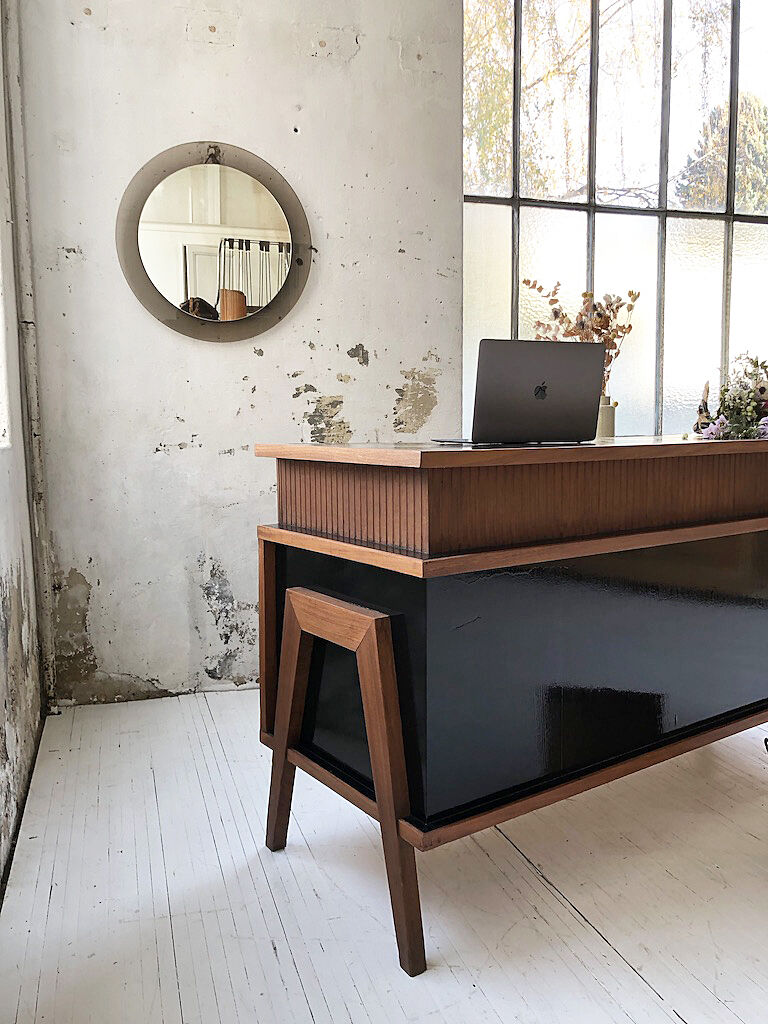 Smoked round design mirror Veca Italy