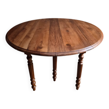 Vintage extendable oak dining table / Drop-leaf table – 1950s–1970s, France