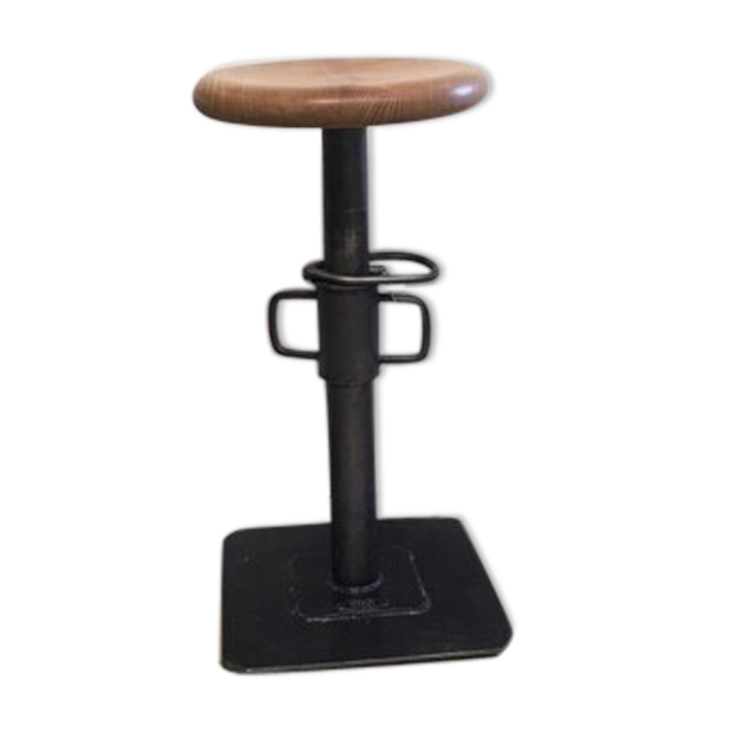 Stool industrial metal signed designer Pezon