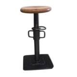 Stool industrial metal signed designer Pezon