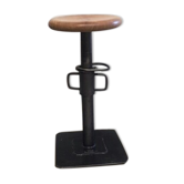 Stool industrial metal signed designer Pezon