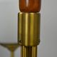 Scandinavian Modern Three-Light Pendant in Brass, Teak and Opaline Glass, 1960s