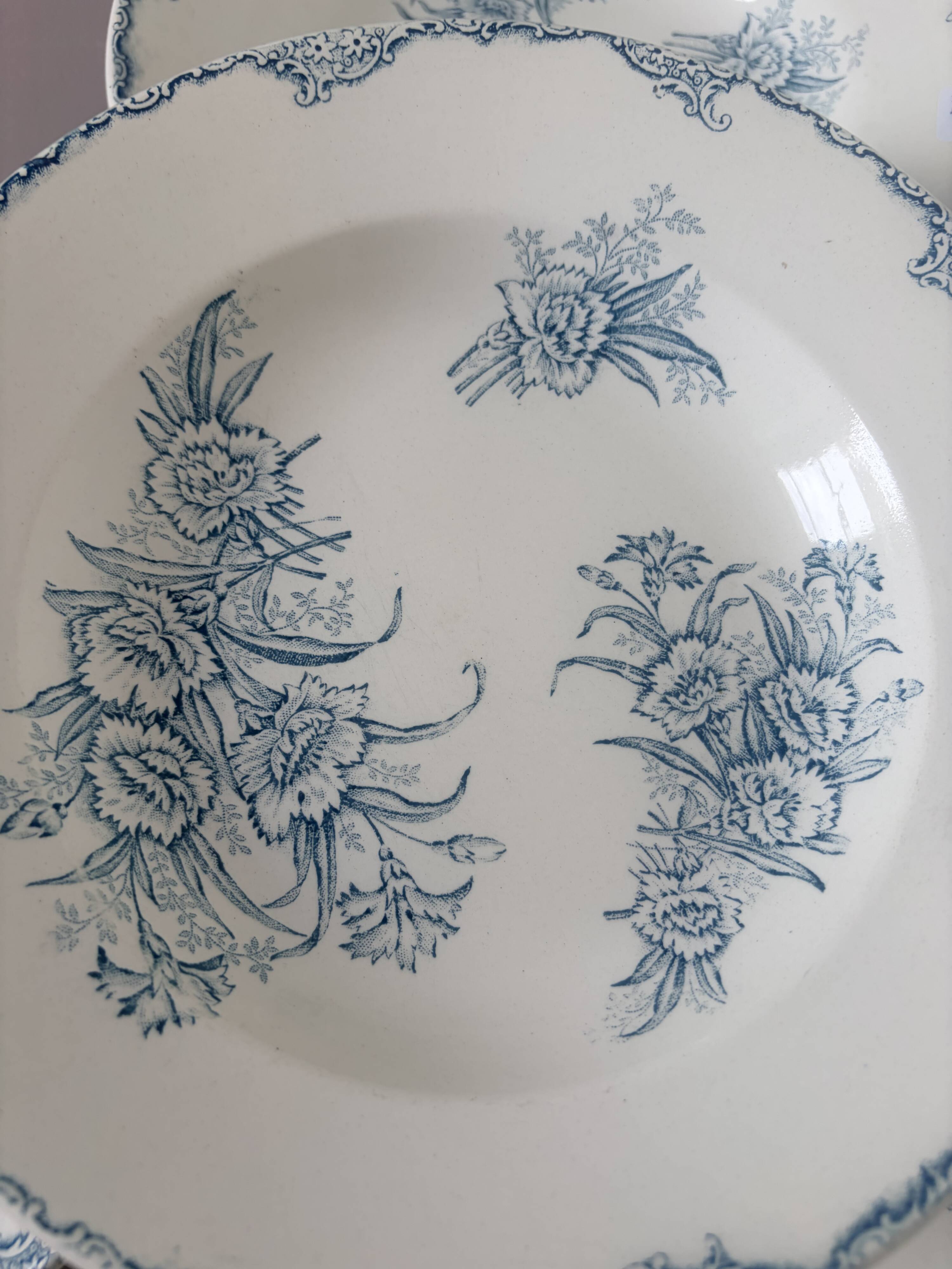 4 vintage deep plates in ironstone from L&G model Oeillets 220520