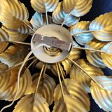 Wall lamp golden leaves 3 corollas