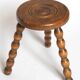 Beaded wooden tripod stool