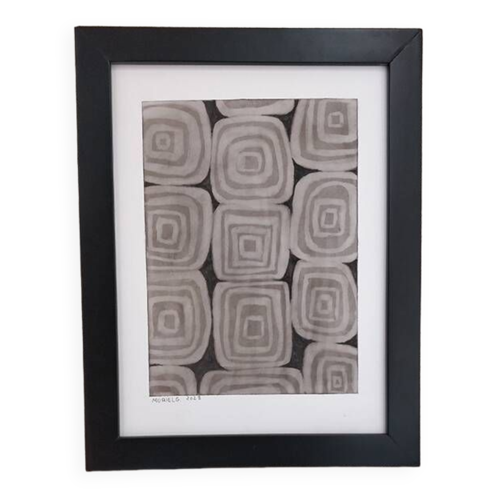 Abstract charcoal drawing 1 black and white